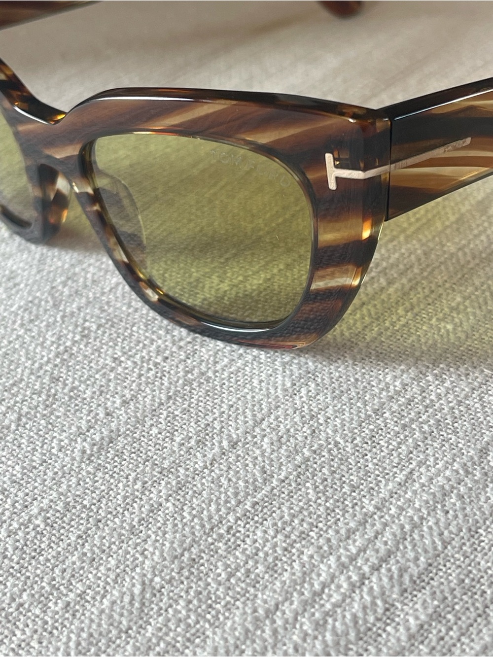 NIB TOM FORD ATHENA TF 1190 53E CAT EYE STRIPED TORTOISESHELL LUXURY SUNGLASSES - Picture 14 of 17